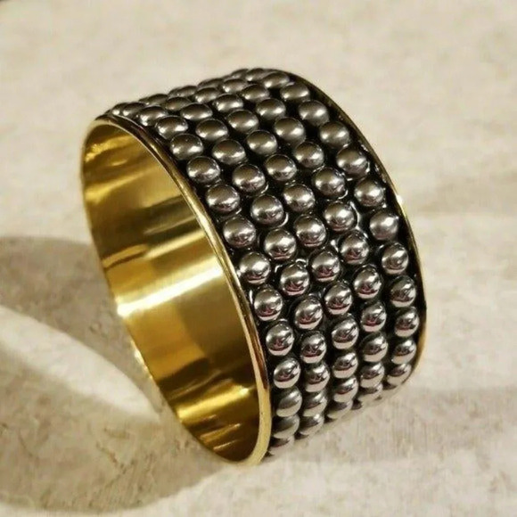 Mid Century Style Brass Bangle Bracelet - Picture 1 of 8